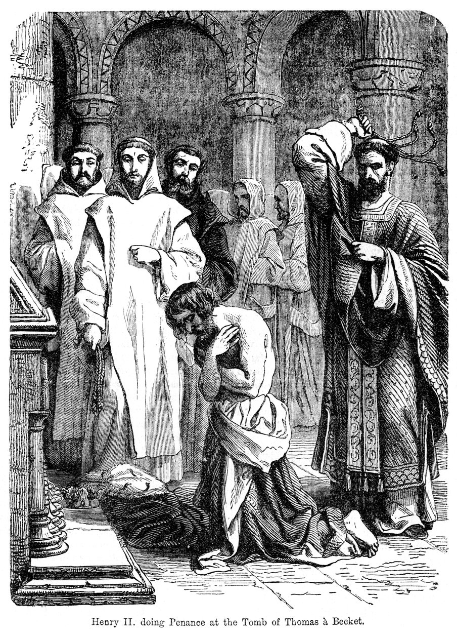 Le roi Henri II faisant pénitence sur la tombe de Thomas Becket, cathédrale de Canterbury - Unbekannt