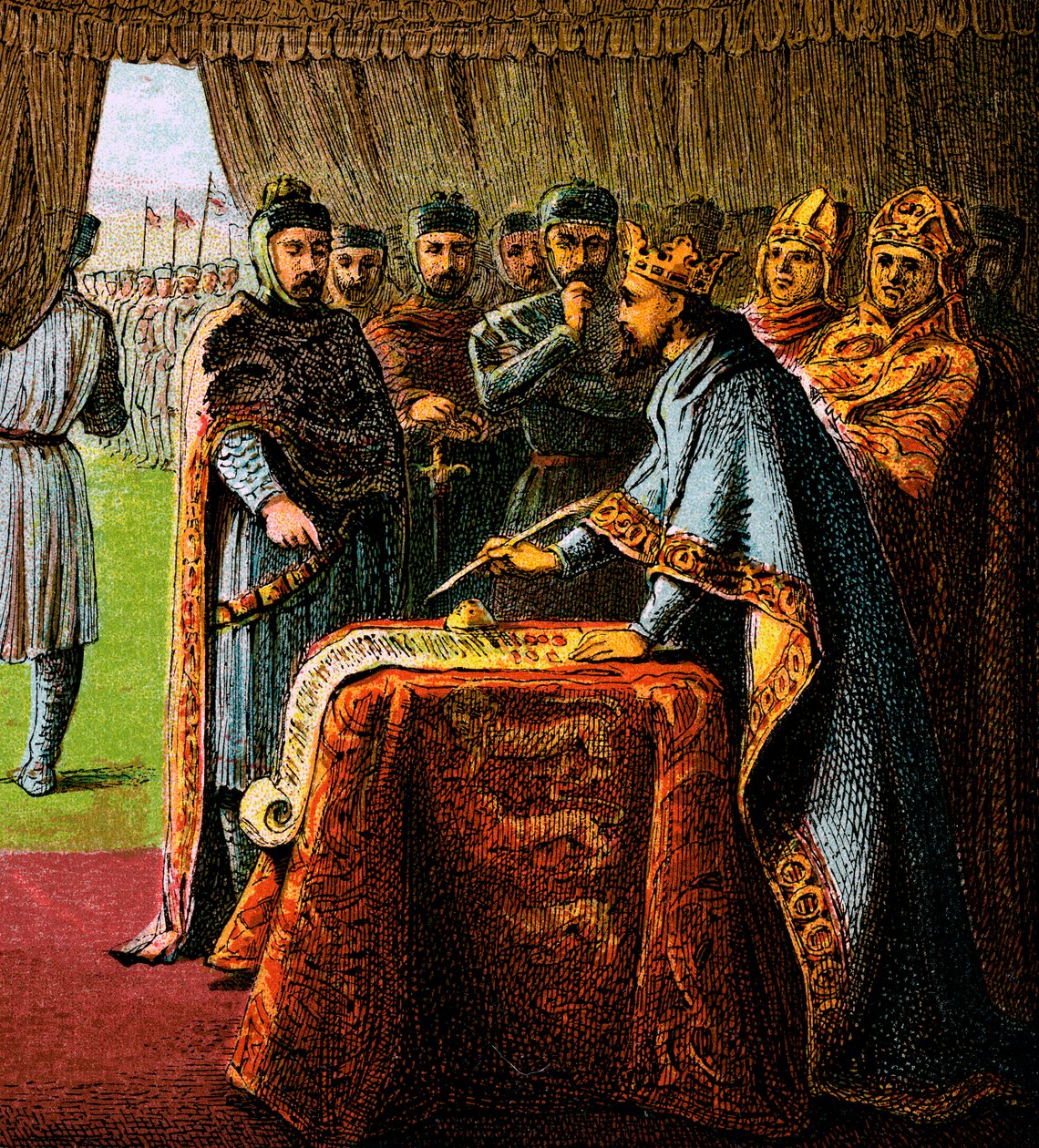 Le roi Jean et la Magna Carta, 1215, vers 1850 - Unbekannt