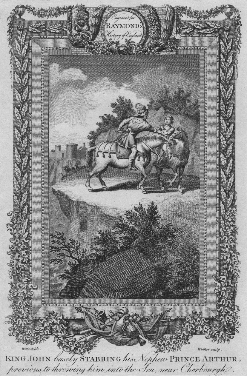 Le roi Jean poignardant bassement son neveu le prince Arthur, avant de le jeter à la mer, vers 1787 - Unbekannt