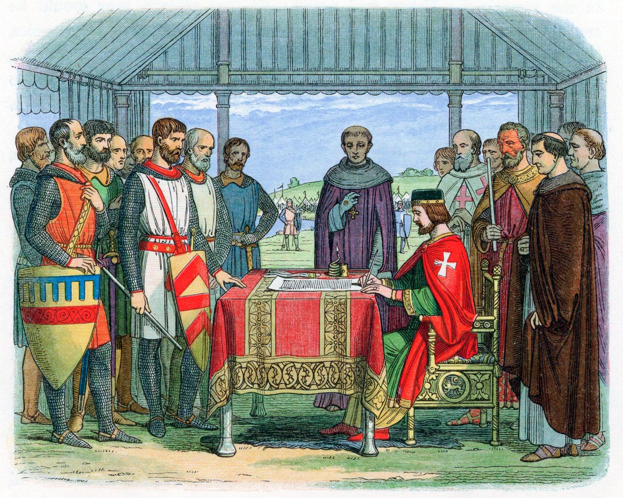 Le roi Jean signant la Magna Carta à Runnymede, Surrey, 15 juin 1215, 1864 - Unbekannt