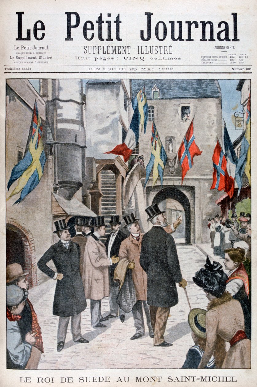 Le roi Oscar II de Suède visitant le Mont Saint-Michel, Normandie, France, 1902 - Unbekannt