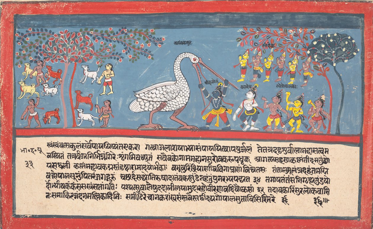 Krishna tue Bakasura, le Démon Grue..., d