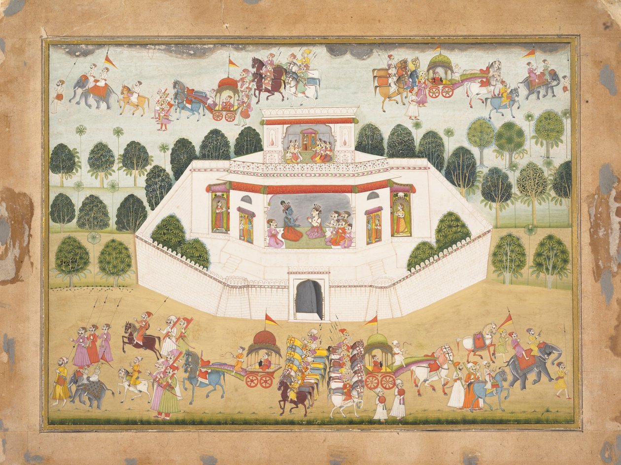 Krishna et Balarama dans un palais fortifié : Page d