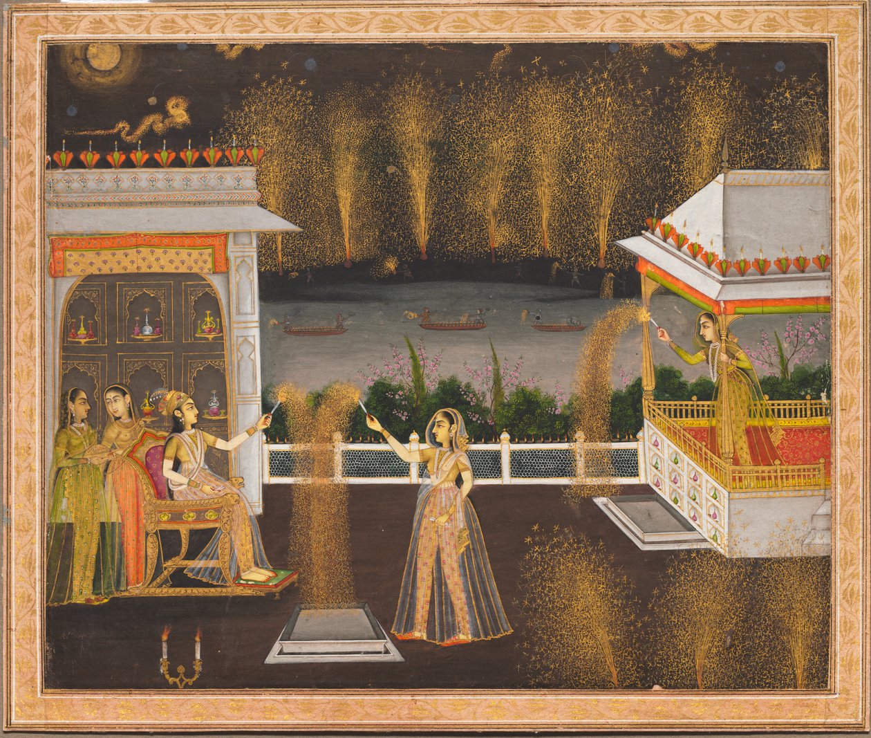 Dames célébrant Diwali, vers 1760 - Unbekannt