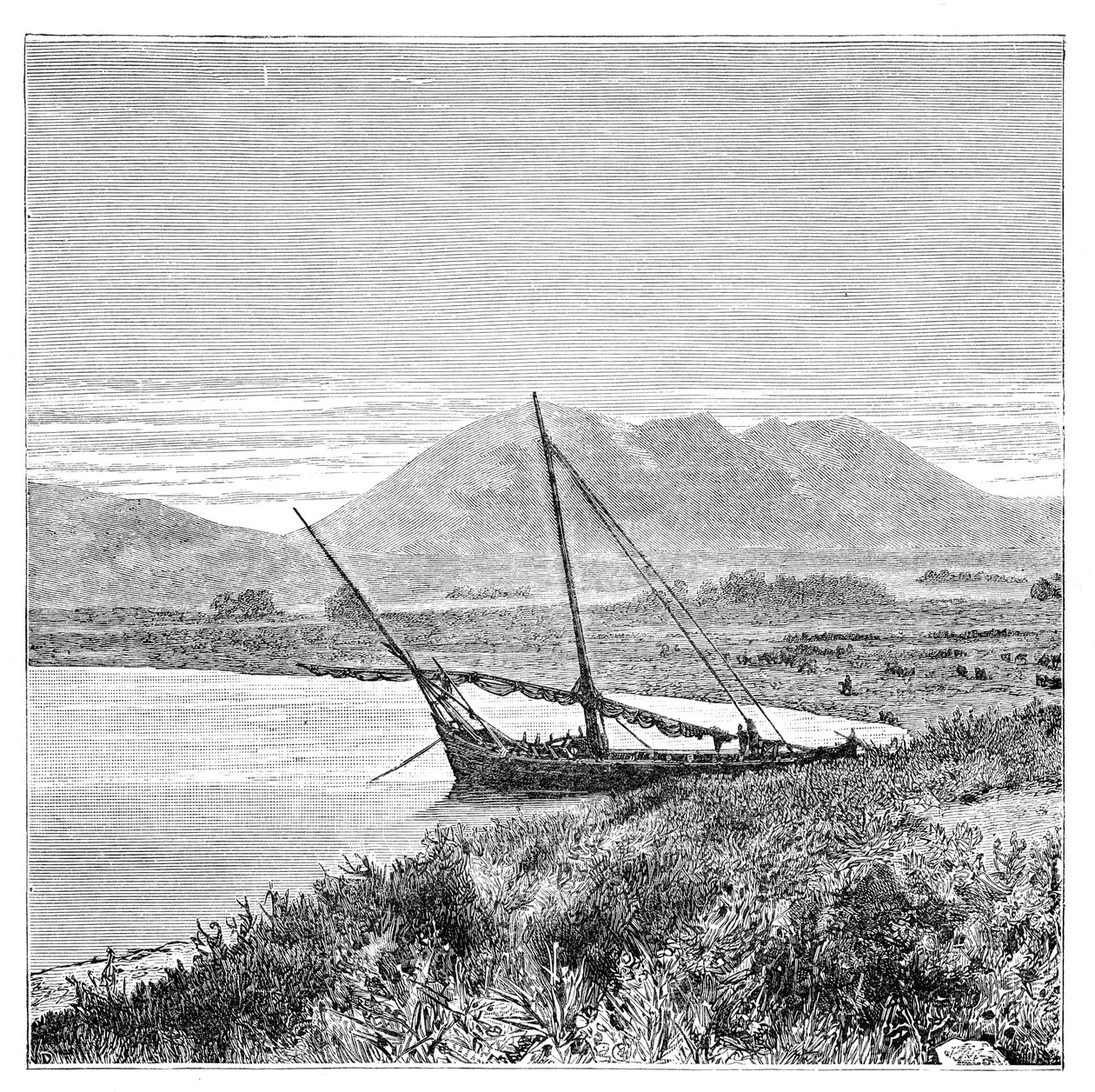 Lac de Van, baie de Tadwan et mont Nimrud, Turquie, 1895 - Unbekannt