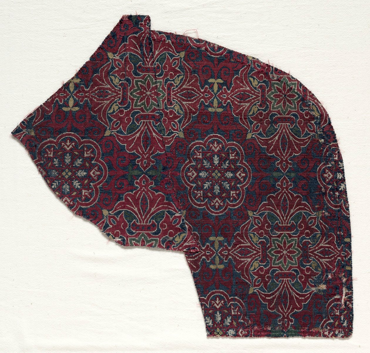 Fragment de lampas avec médaillons feuillus, 1300-1499 - Unbekannt