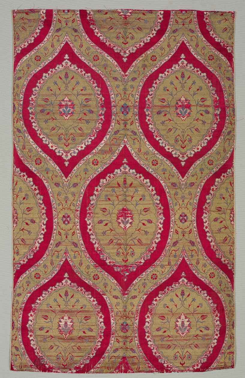 Lampas avec médaillons floraux en treillis ogival, 1550-1575 - Unbekannt