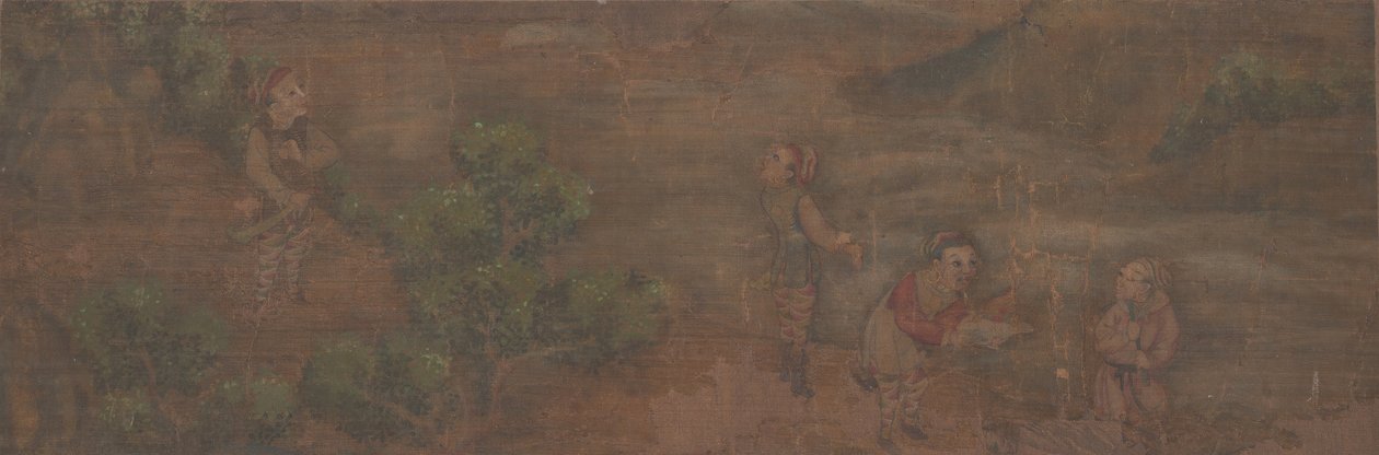 Peinture de Paysage de Figure dans un Cadre Boisé - Unbekannt