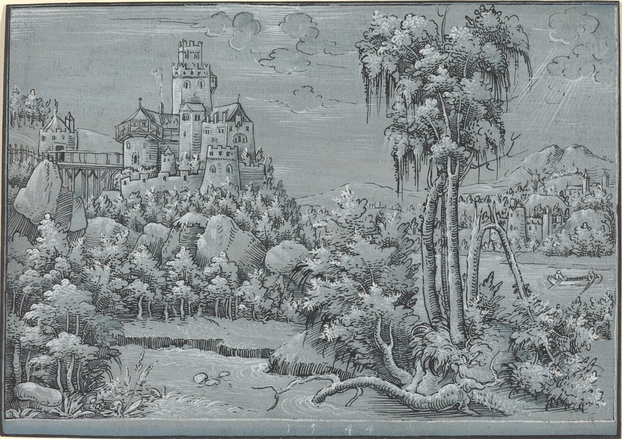 Paysage avec un château, 1544 - Unbekannt
