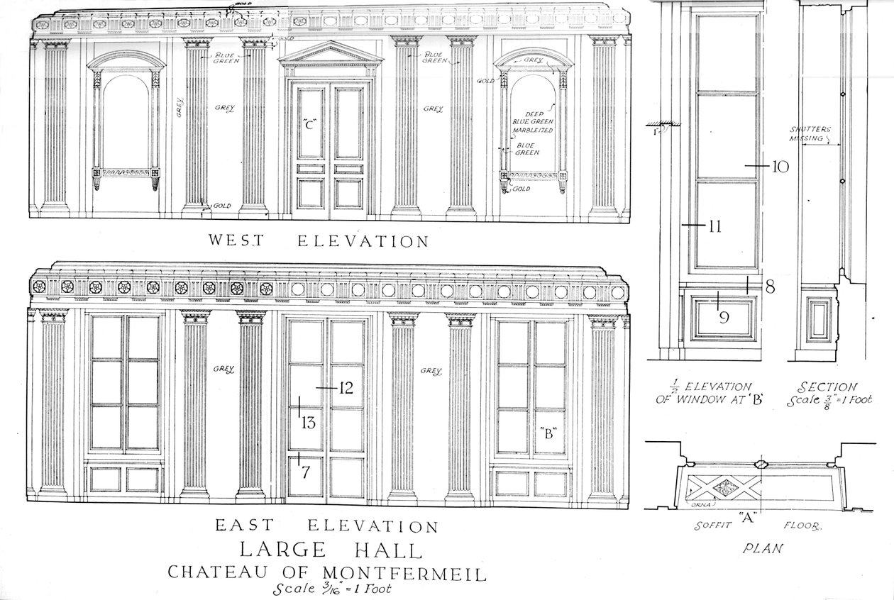 Grande salle, Château de Montfermeil, Paris, 1924 - Unbekannt