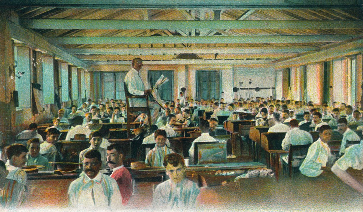 Lecteur lisant aux rouleurs de cigares, Fabrique de cigares, La Havane, Cuba, années 1910 - Unbekannt