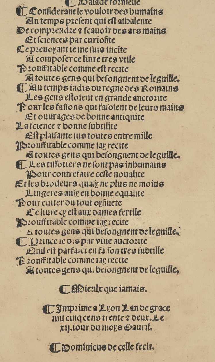 Libbretto nouvellement composé par maître Domenico da Sera... travailler de chaque s..., 12 avril 1532 - Unbekannt