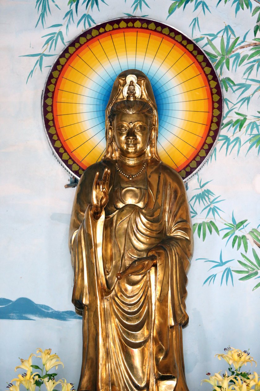 Pagode bouddhiste Linh Ung. Quan Am bodhisattva de la compassion ou déesse de la Miséricorde. Geste de protection (Abhay). Danang, Vietnam - Unbekannt