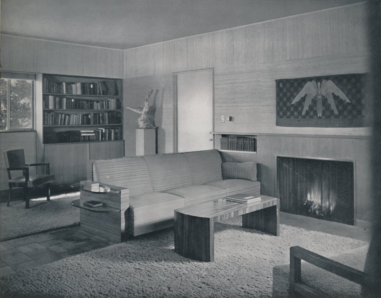 Salon conçu par Honor Easton et Alyne Whalen dans une maison à Los Angeles, 1942 - Unbekannt