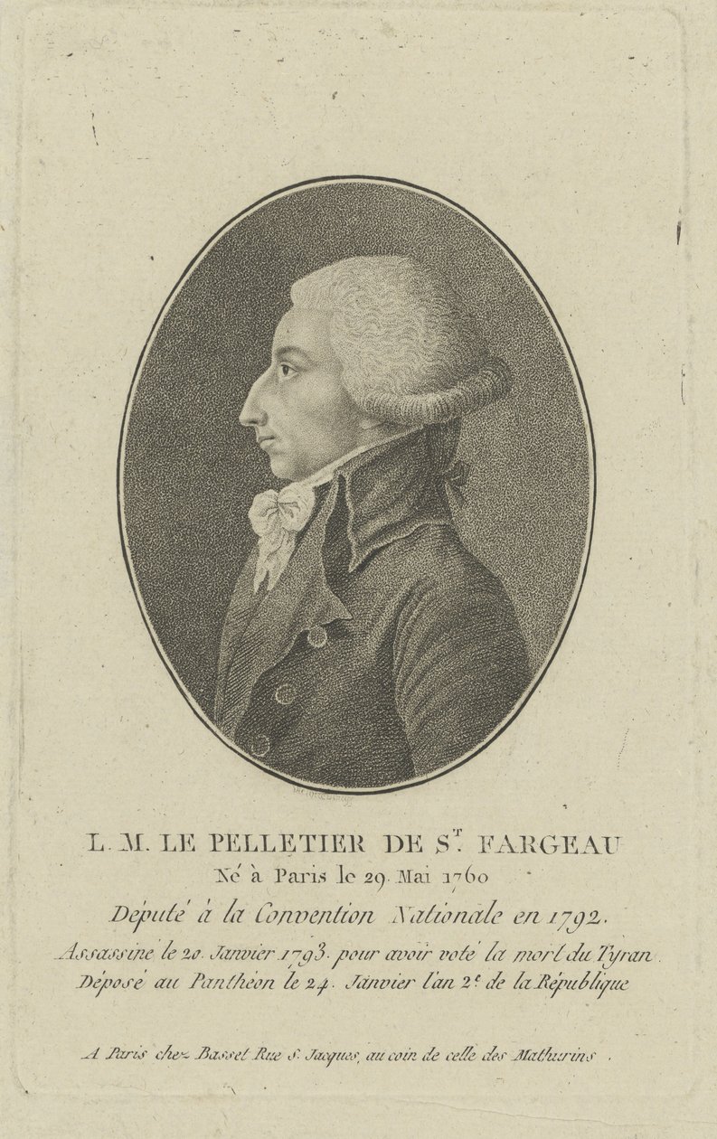 Louis-Michel Le Peletier, Marquis de Saint-Fargeau 1760-1793, années 1790 - Unbekannt