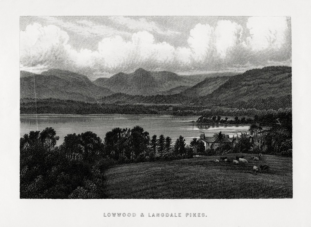 Lowwood et Langdale Pikes, Lake District, Cumbria, 1896 - Unbekannt