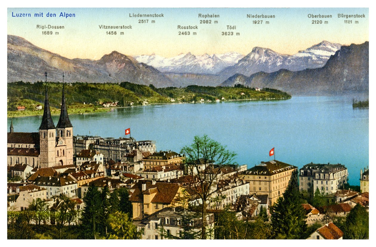 Lucerne et les Alpes, Suisse, 20e siècle - Unbekannt