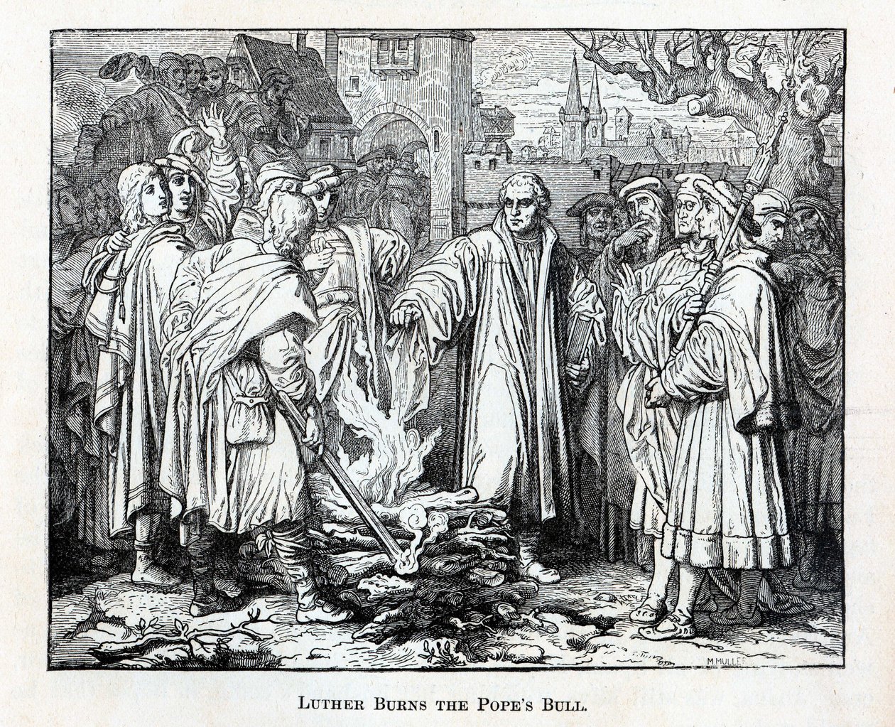 Luther brûle la bulle du Pape, 1882 - Unbekannt