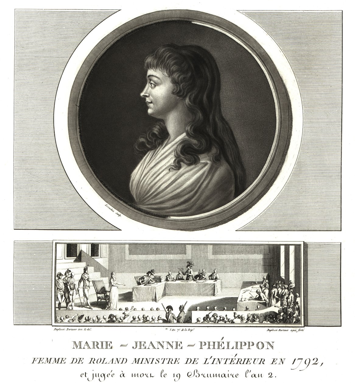 Madame Roland ou Marie-Jeanne Phlipon (1754-1793), Girondine, avec son mari Jean-Marie Roland de la Platière - Unbekannt