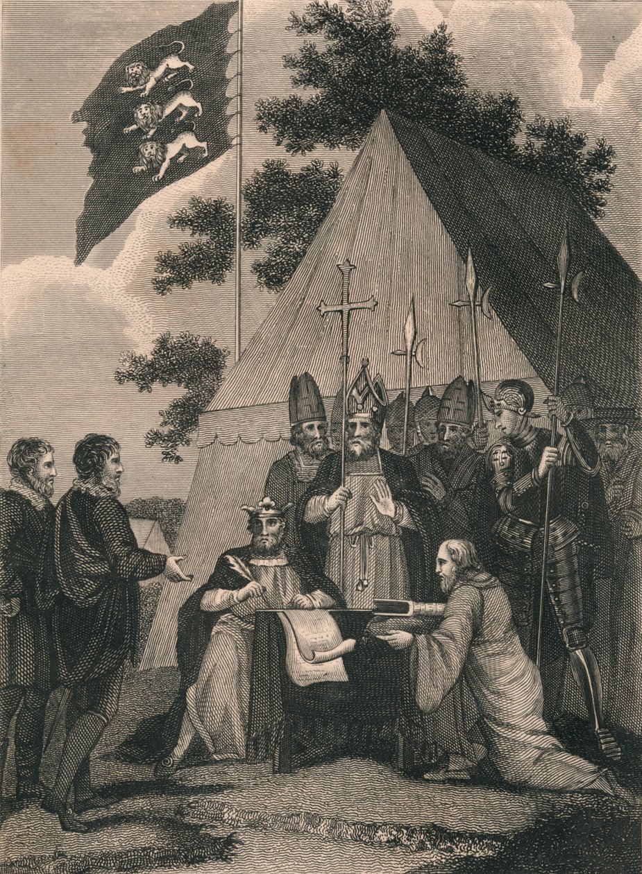 Magna Carta signée par le roi Jean, 1215, 19e siècle - Unbekannt