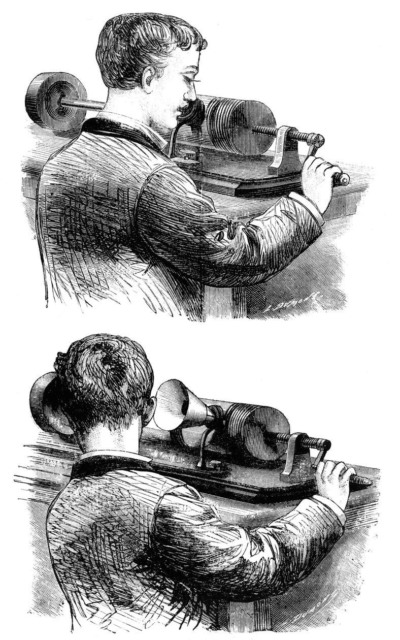 Enregistrement et écoute du premier phonographe Edison, 1878 - Unbekannt