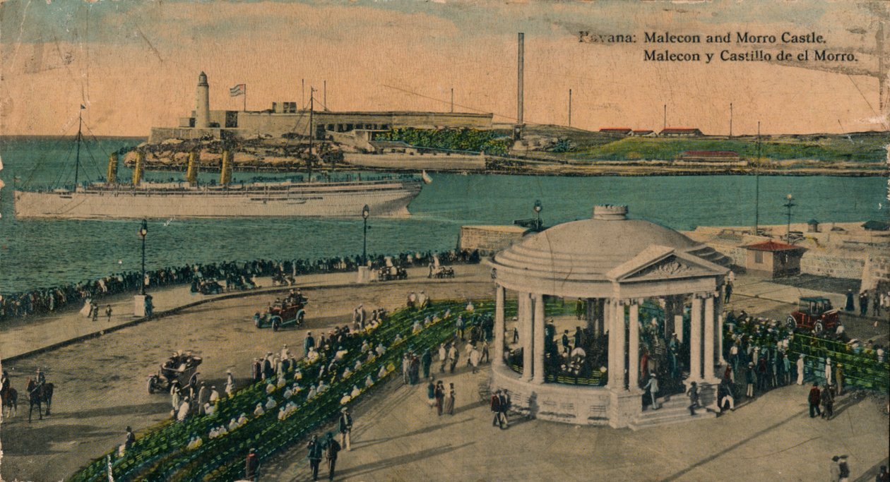 Malecón et Château du Morro, La Havane, Cuba, vers 1920 - Unbekannt