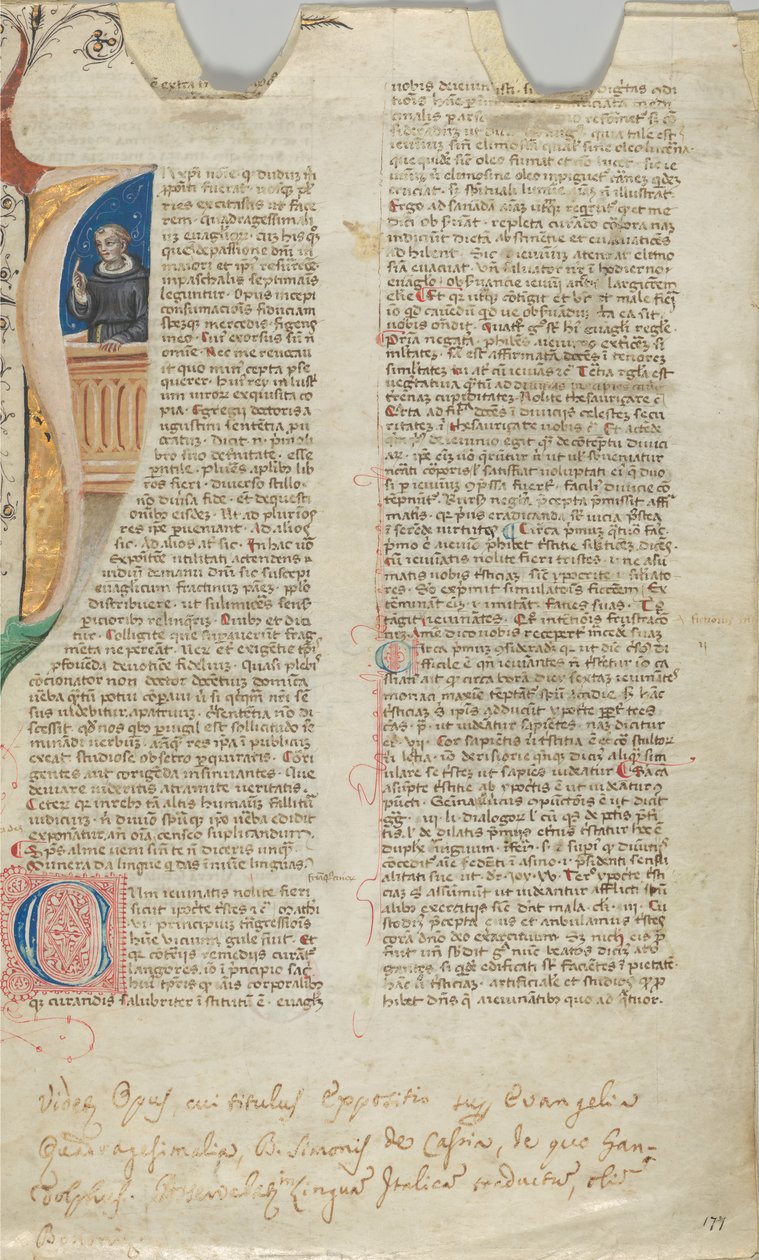 Feuille de manuscrit, 14e siècle - Unbekannt