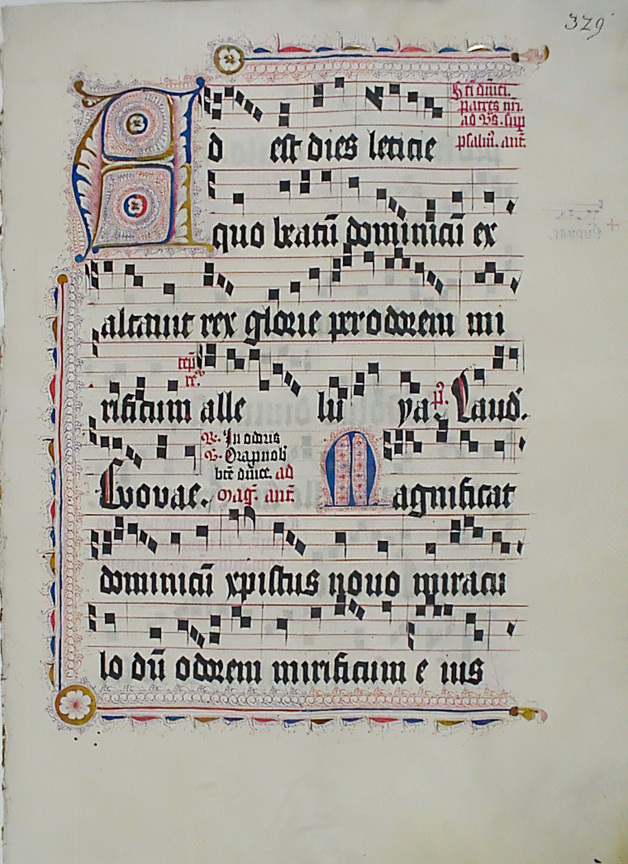 Feuille de manuscrit avec initiale A, d