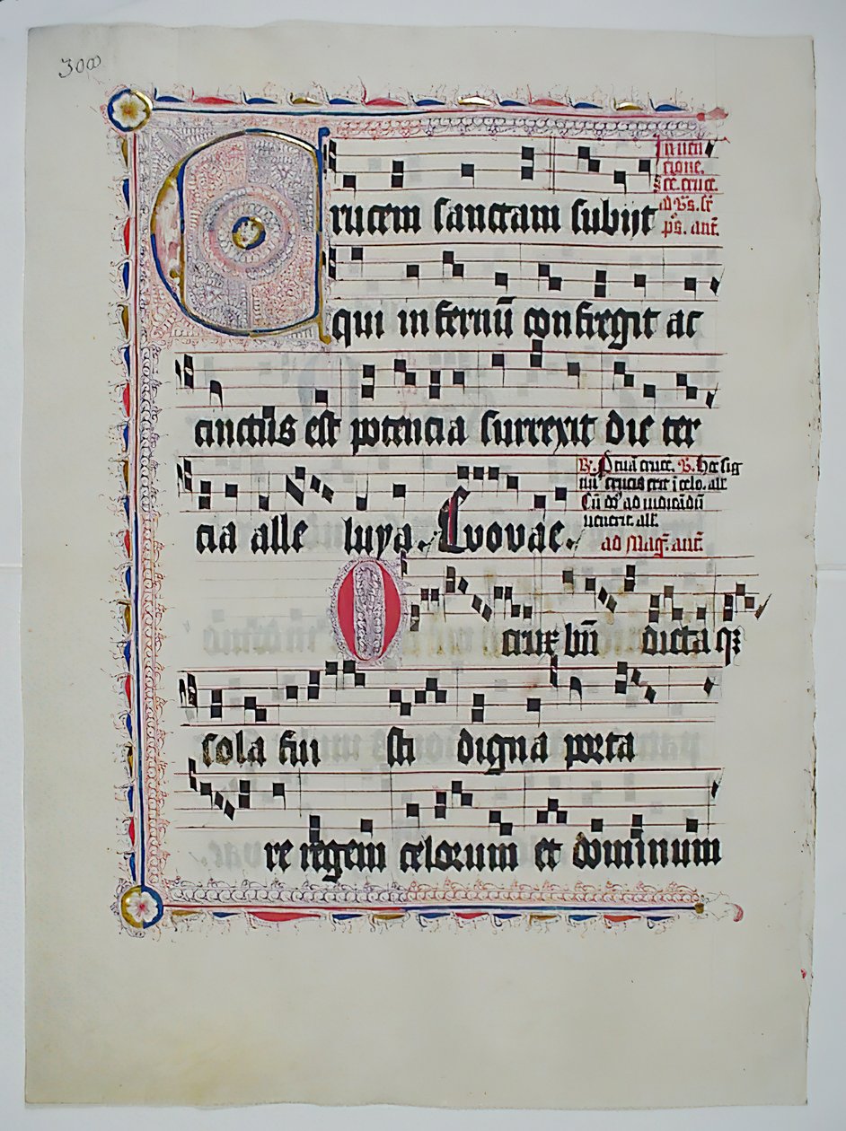 Feuille de manuscrit avec initiale C, d