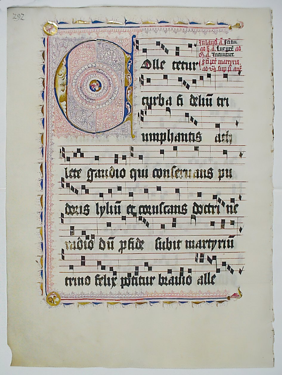 Feuille de manuscrit avec initiale C, d