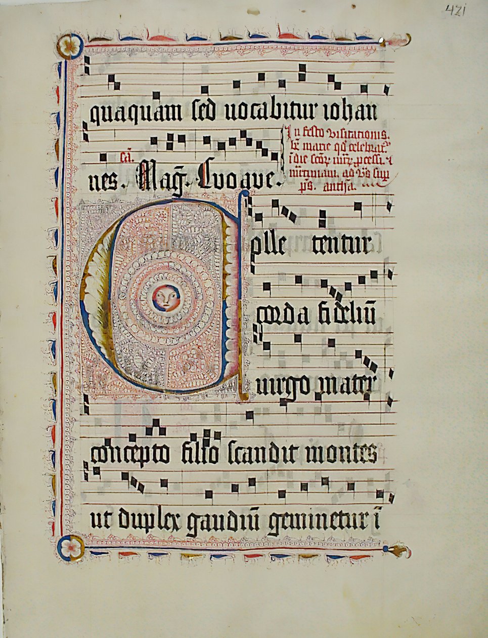 Feuille de manuscrit avec initiale C, d