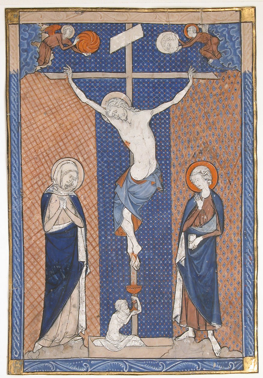 Feuille de manuscrit avec la Crucifixion, d