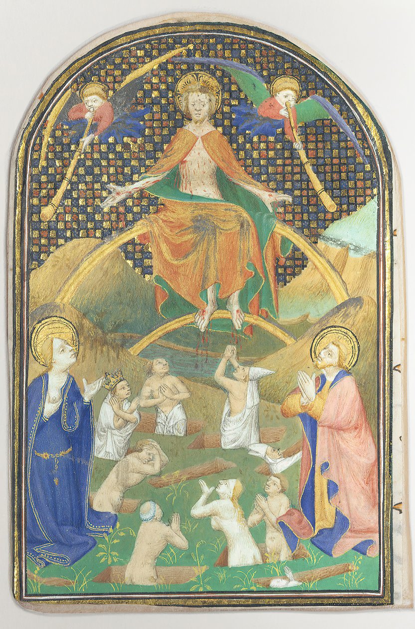 Feuillet de manuscrit avec le Jugement dernier, d
