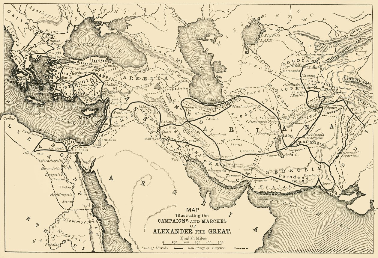 Carte illustrant les campagnes et marches d