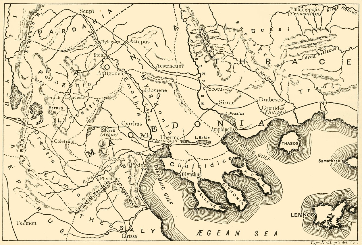 Carte de la Macédoine et des districts adjacents, 1890 - Unbekannt