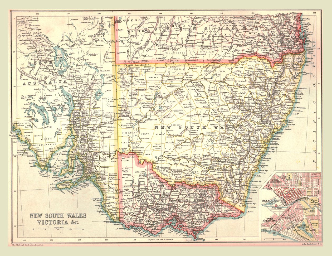 Carte de la Nouvelle-Galles du Sud et de Victoria, 1902 - Unbekannt