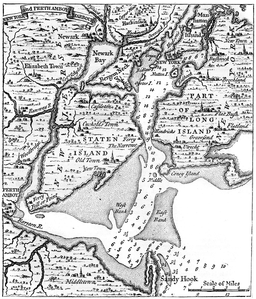 Carte de New York vers le milieu du XVIIIe siècle, vers 1880 - Unbekannt