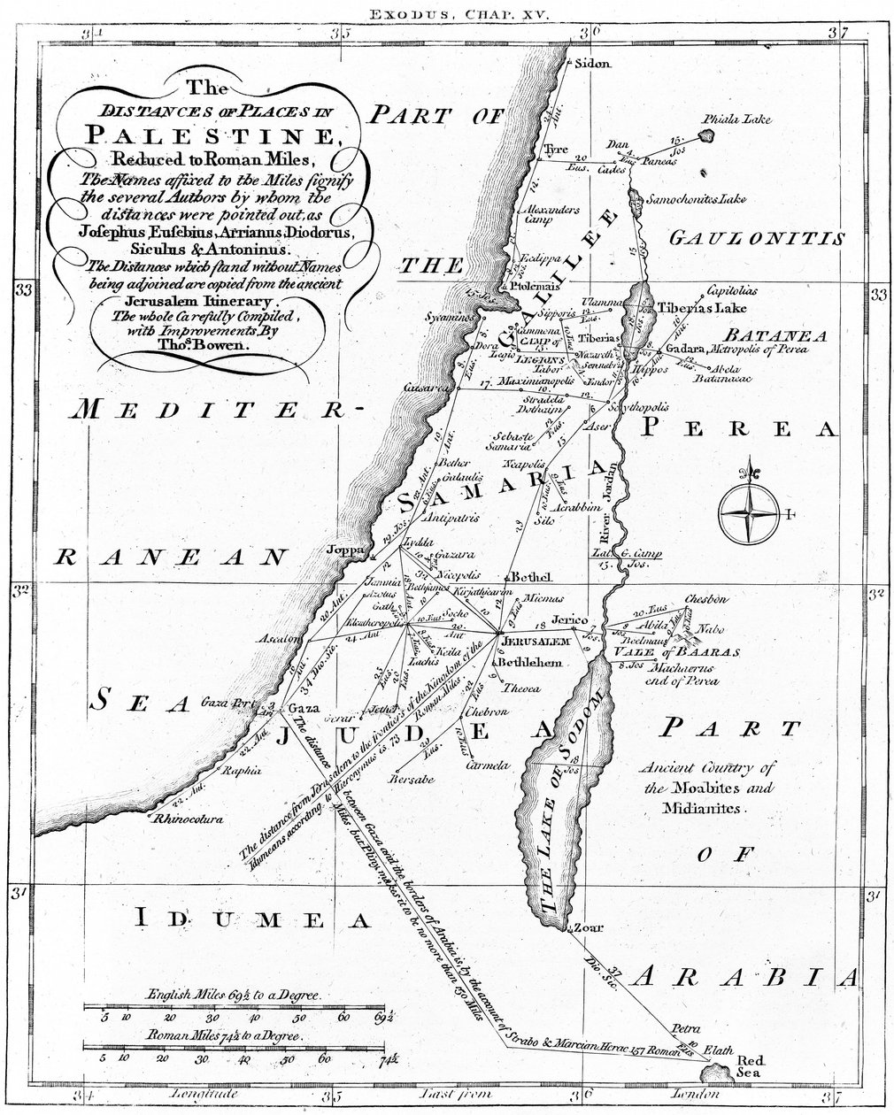 Carte de Palestine basée sur des auteurs anciens - Unbekannt
