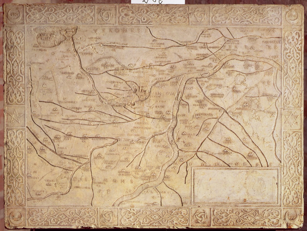 Carte du territoire mantouan, sculptée en bas-relief - Unbekannt