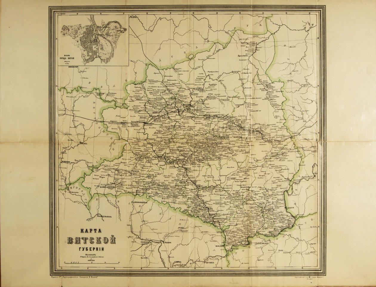 Carte du gouvernorat de Vyatka, vers 1914 - Unbekannt