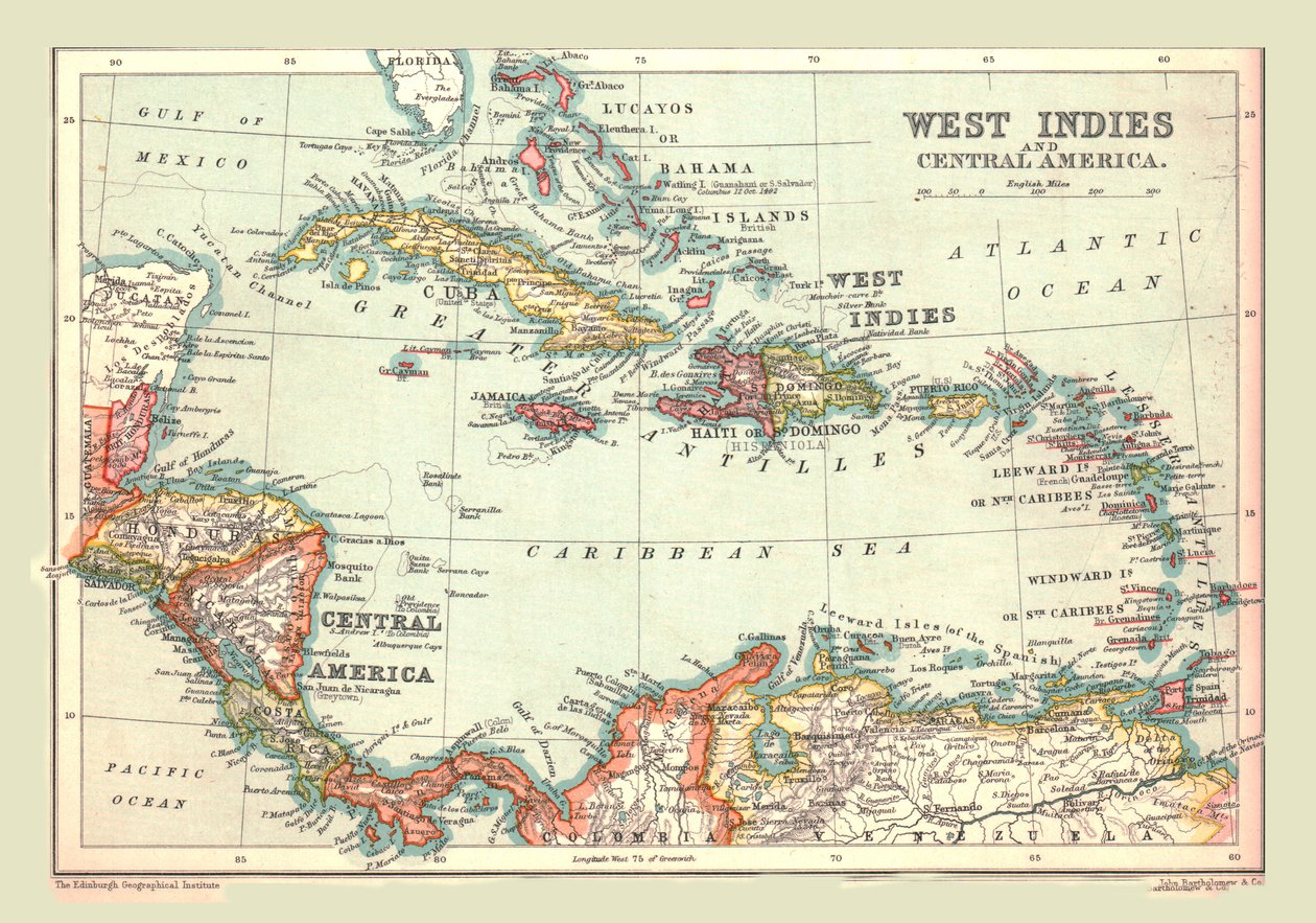 Carte des Antilles et de l