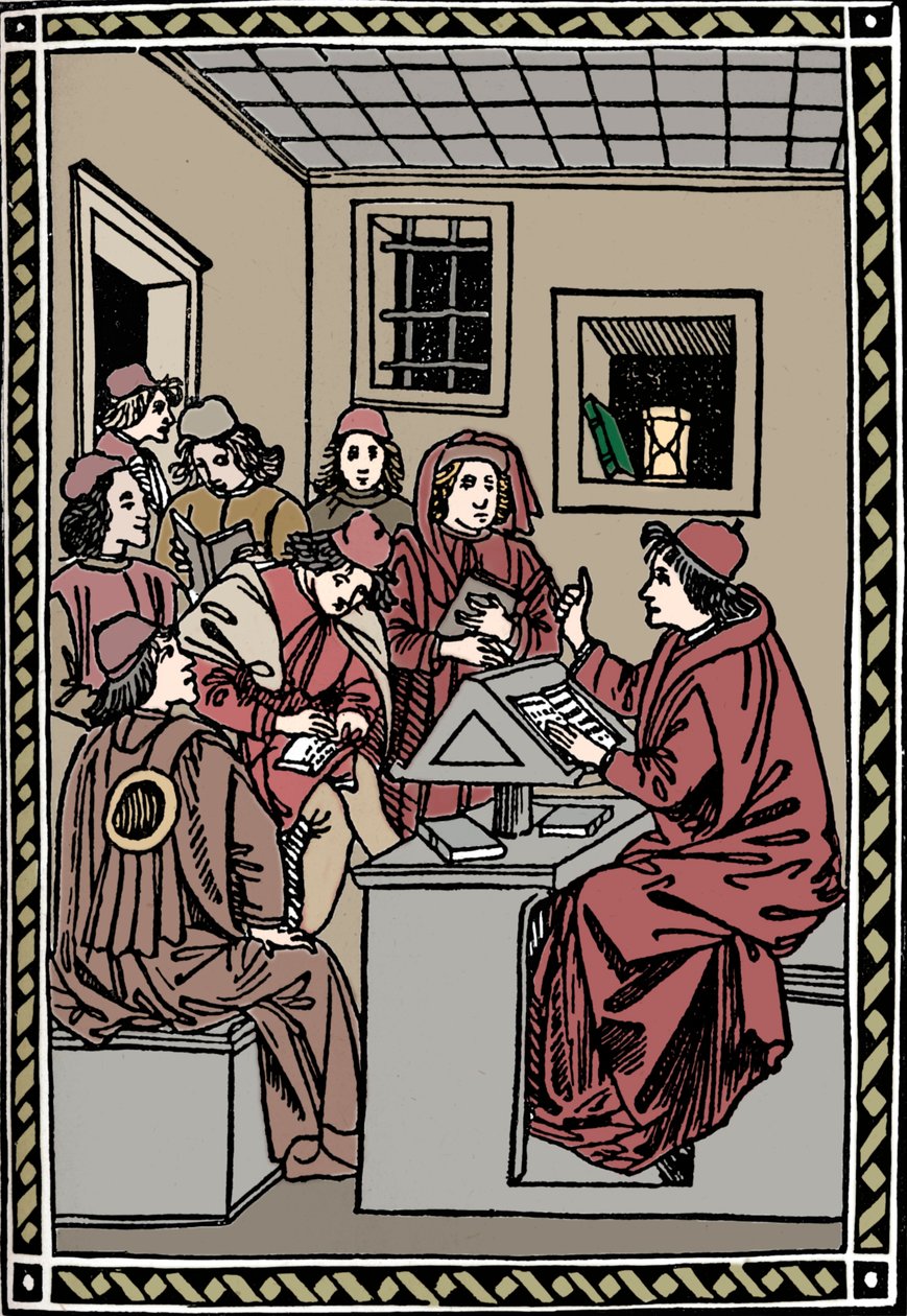Maître avec ses étudiants. Christoforo Landino, 1492, 1917 - Unbekannt