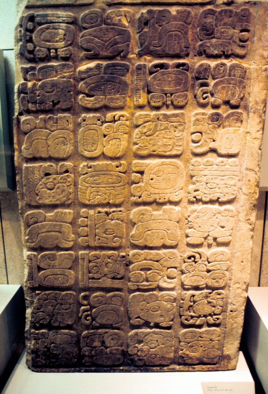 Linteau maya énumérant les neuf générations de dirigeants à Yaxchilan, 450-550 - Unbekannt