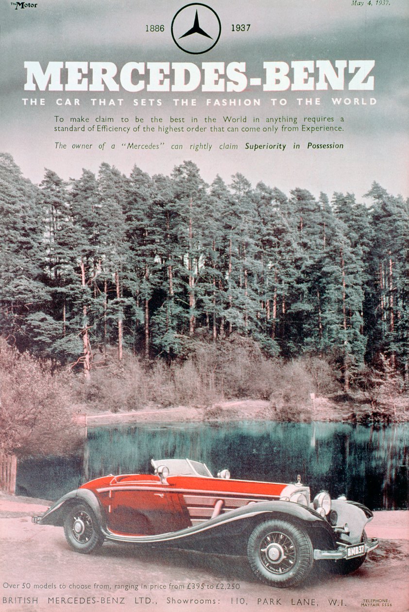 Publicité pour voiture Mercedes-Benz, 1937 - Unbekannt