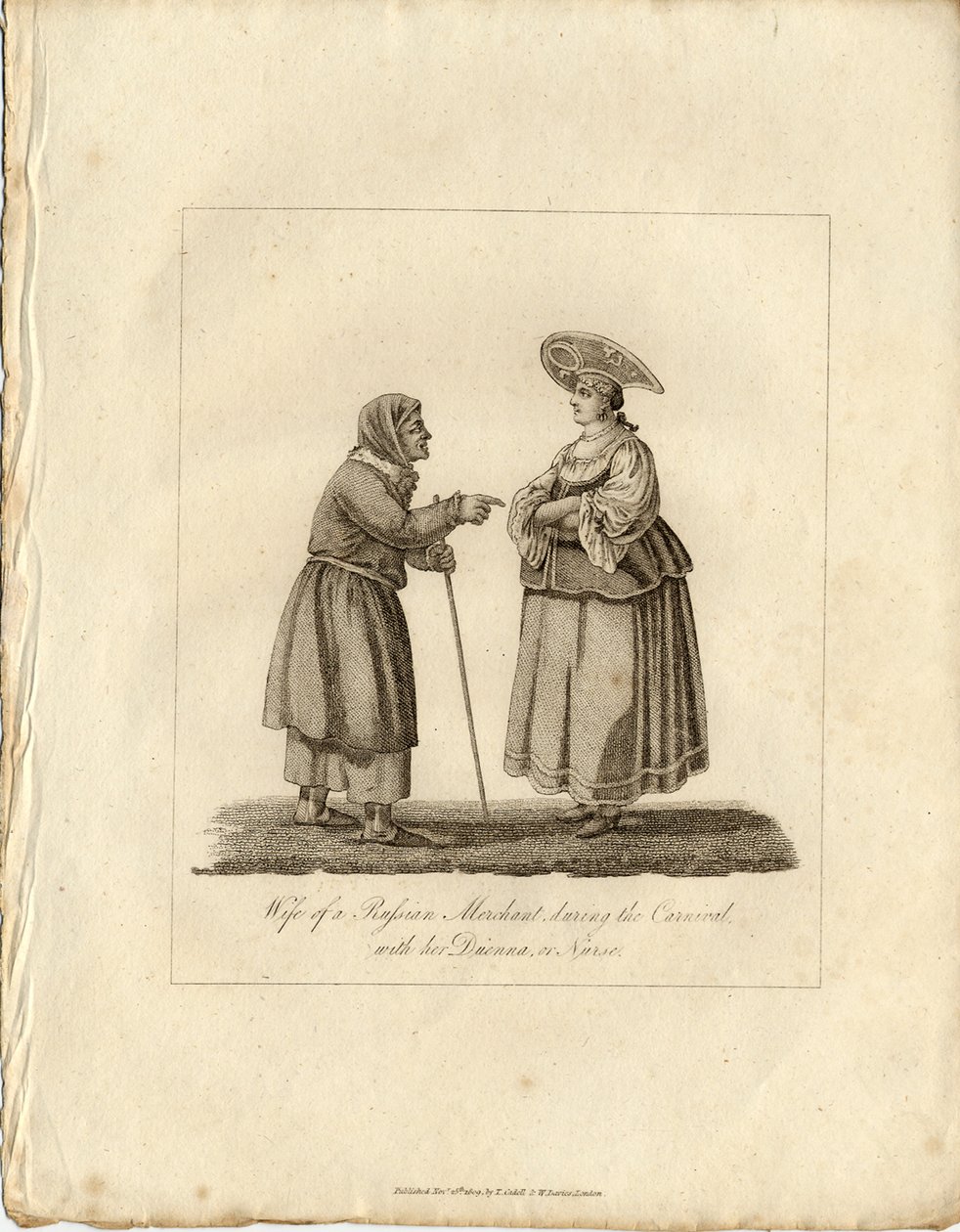Femme de marchand avec nourrice pendant le Fasching, 1833 - Unbekannt