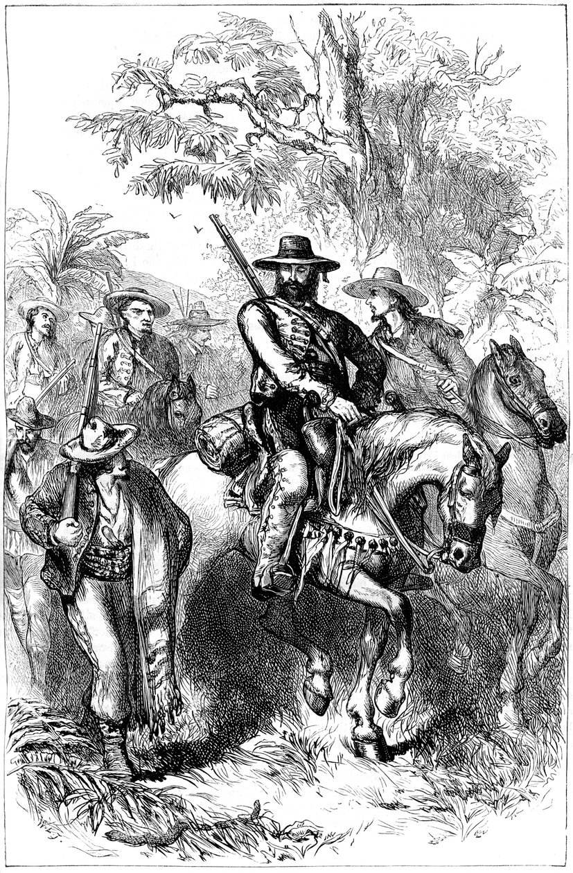 Flibustiers mexicains en marche, milieu du 19ème siècle, vers 1880 - Unbekannt
