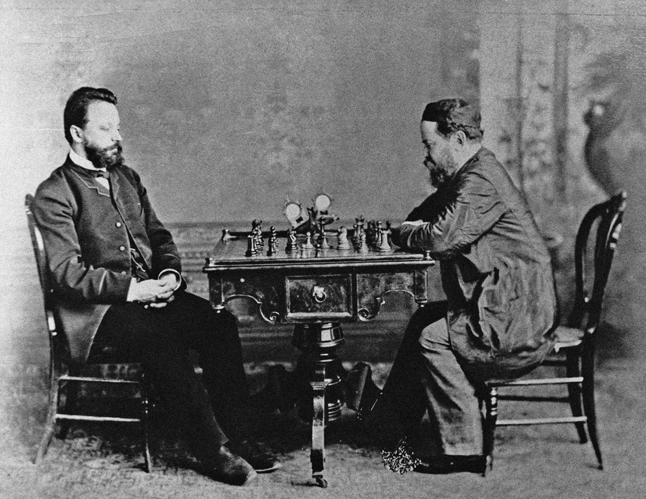 Mikhail Chigorin 1850-1908 et William Steinitz 1836-1900 à La Havane, 1880 - Unbekannt