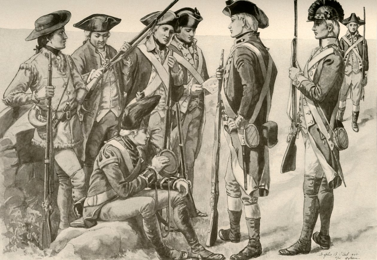 Uniformes militaires en Amérique, vers 1770, 1937 - Unbekannt