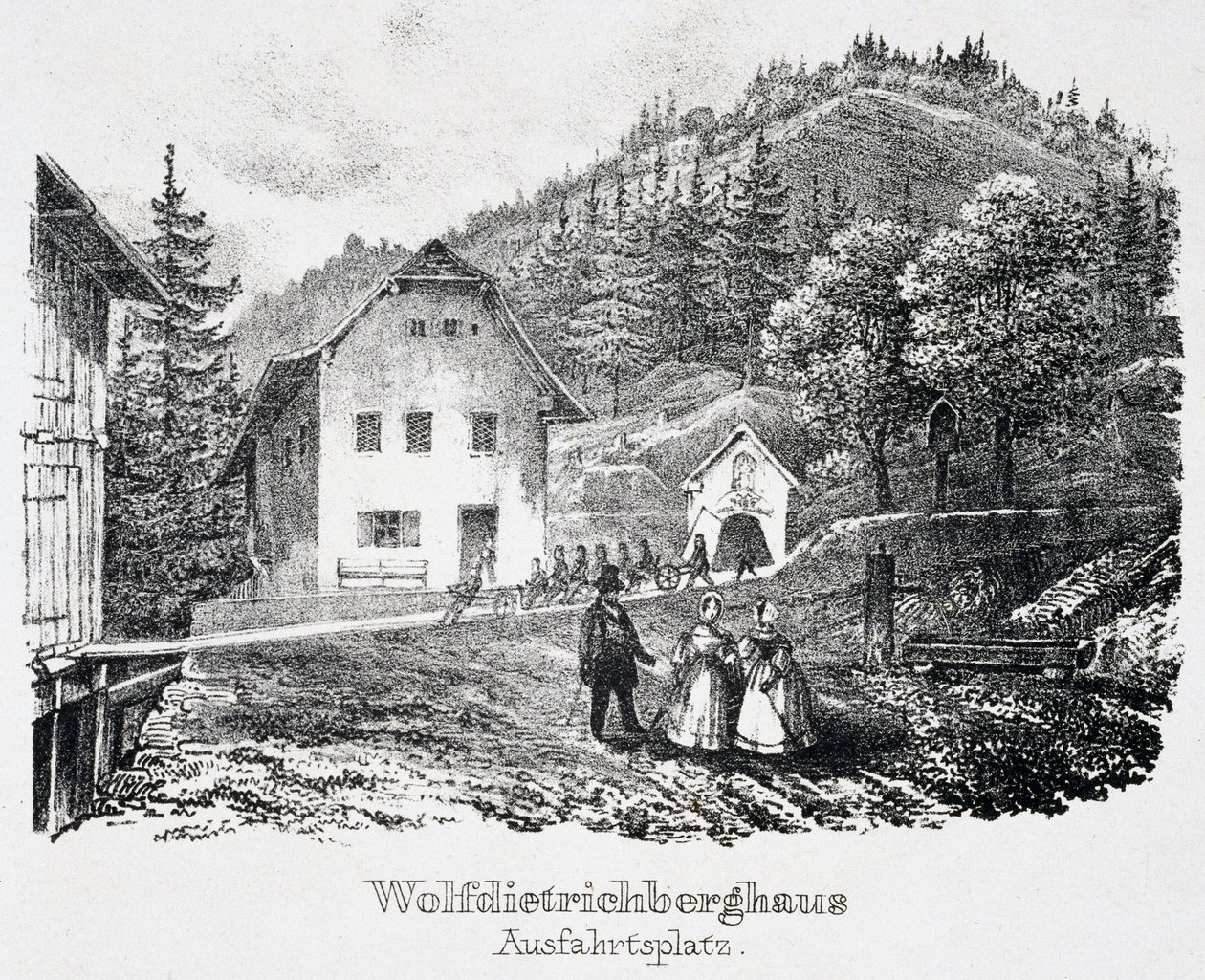 Mine de sel : le bâtiment Wolfdietrich et la sortie de la mine, à Durrnberg, Autriche - Unbekannt