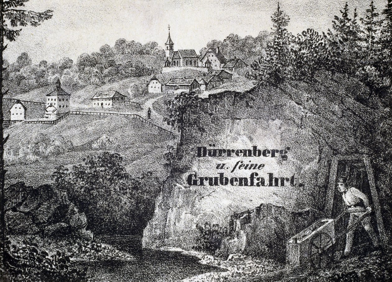 Mine de sel: scène du travail de la mine, Durrnberg, Autriche - Unbekannt